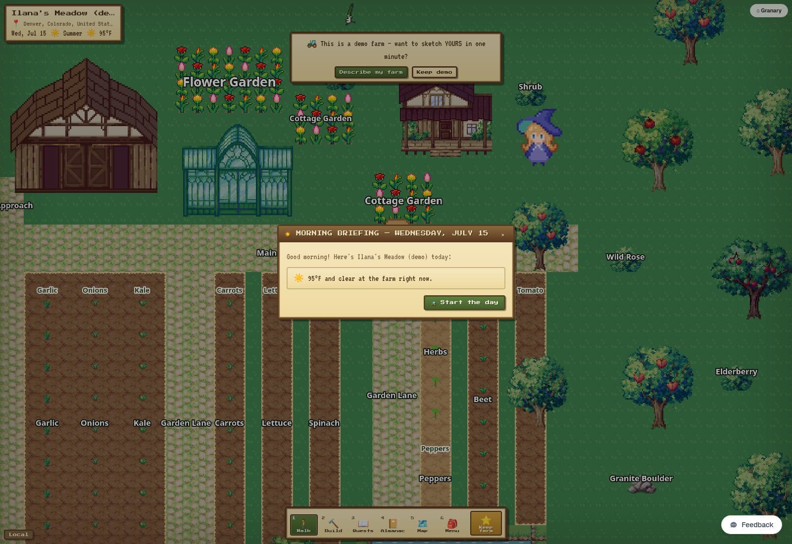 granary.farm/game home screen